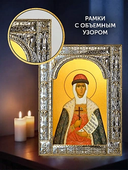 Икона Ольга Великая Княгиня в ризе и деревянном киоте, 33х27 см