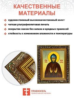 Икона Кира Берийская преподобная, узкая рамка 17,5х20,5х2 см 156
