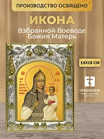 Икона Взбранной Воеводе Божия Матерь в ризе, 18х14 см
