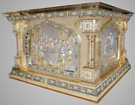 Облачение на престол №9 1.0*1.0 гальванопластика золочение эмаль