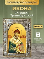 Икона Спиридон Тримифунтский в ризе, 18x24 см
