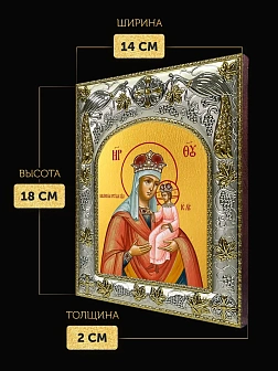 Икона Ильинская Божия Матерь в ризе, 18х14 см