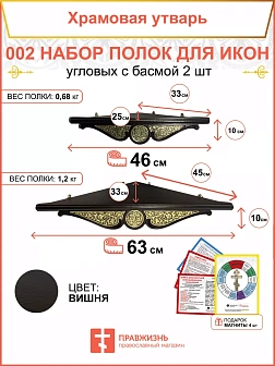 Полка настенная угловая для икон 2 шт набор 002