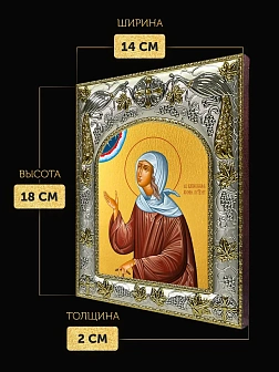 Икона Ксения Петербургская в ризе, 18х14 см