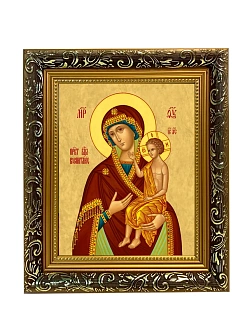 Икона Божией Матери Воспитание, узкая рамка 17,5х20,5х2 см 052