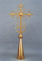 Крест на купол №1 с шаром и конусом золочение Крест на купол №1 с шаром и конусом золочение