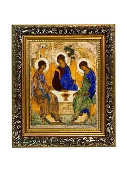 Икона Троица Андрея Рублева, узкая рамка 17,5х20,5х2 см 164