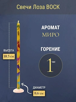 Набор Подсвечник оникс "вазочка", со свечами праздничные №80 (уп 50шт), ВОСК (Радужная лоза)