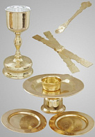 Потир 0.5 с принадлежностями с вклад.(нерж. сталь) золочение