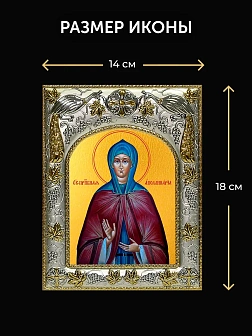 Икона Аполлинария Египетская в ризе и деревянном киоте, 26х22 см
