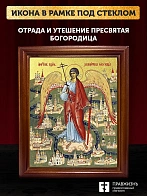 Икона Ангел Хранитель Москвы с золочением, деревянная рамка со стеклом 15х18х2 см 221