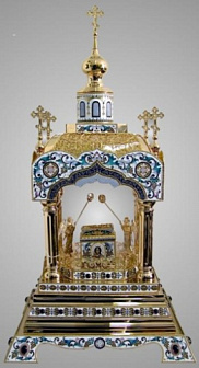 Дарохранительница филигранная №6 эмаль, финифть / золочение