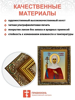 Икона Стефанида Стефания мученица, узкая рамка 17,5х20,5х2 см 202