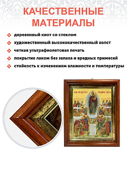 Икона Божией Матери Всех Скорбящих Радость в киоте 18х21х4 см 153