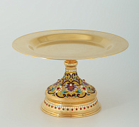 Дискос с поддискосником / ф220мм-конус потира 0, 3л / филигрань, эмаль / золочение