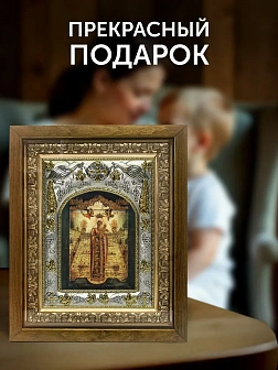 Икона Вертоград Заключенный Божия Матерь в ризе и деревянном киоте, 26х22 см