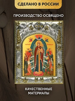 Икона Всех Скорбящих Радость Божия Матерь в ризе, 18х14 см