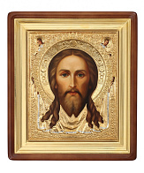 Икона живописная в киоте 40х50 масло, риза №145, киот №1 Спас Нерукотворный Икона живописная в киоте 40х50 масло, риза №145, киот №1 Спас Нерукотворный