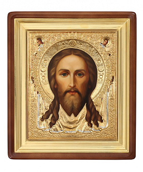 Икона живописная в киоте 40х50 масло, риза №145, киот №1 Спас Нерукотворный