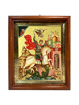 Икона "Георгий Победоносец", св. вмч., с золочением поталью, 09029-УЛ Икона "Георгий Победоносец", св. вмч., с золочением поталью, 09029-УЛ
