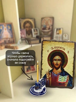 Подсвечники на Блюдце малый фарфор ручная роспись Гжель