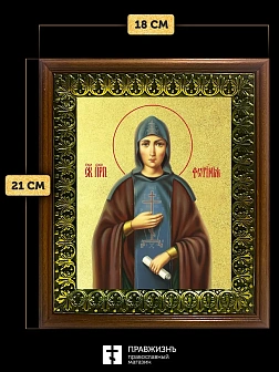 Икона Фотиния Светлана Самаряныня великомученица с золочением, деревянная рамка с басмой и стеклом 1