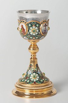 Потир 0.5л 4-финифти, филигрань, эмаль / золочение / серебряный стакан (УИН)