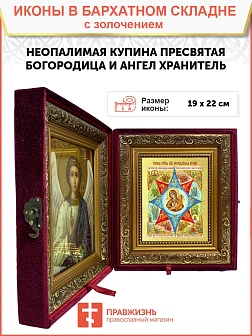 Икона Божией Матери "Неопалимая Купина" с золочением поталью, 03045-УЛ