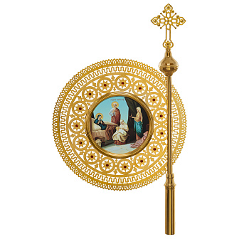 Хоругви №17 штамповка гравировка золочение камни без древок (пара)