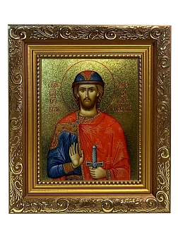 Икона Александр Невский благоверный князь с золочением 09A12-УЛ_WB_KRA