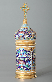 Сосуд для миро филигрань, эмаль / золочение