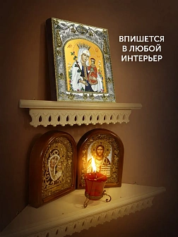 Икона Неувядаемый Цвет Божия Матерь в ризе, 18х14 см