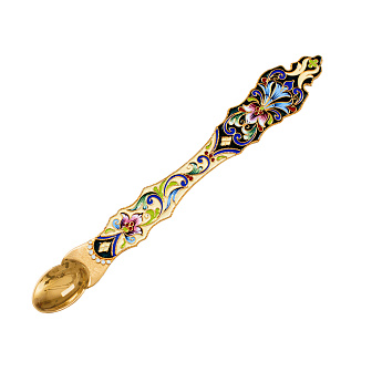 Лжица филигрань, эмаль, роспись / золочение