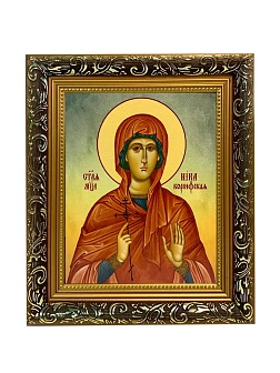 Икона Виктория Ника Коринфская мученица, узкая рамка 17,5х20,5х2 см 047