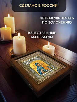 Икона Молченская Божия Матерь в ризе и деревянном киоте, 26х22 см