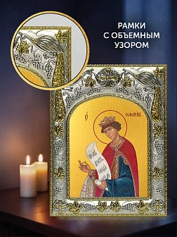 Икона Соломон Царь в ризе и деревянном киоте, 26х22 см