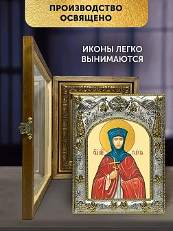 Икона Таисия Египетская в ризе и деревянном киоте, 26х22 см