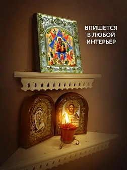 Икона Неопалимая Купина Божия Матерь в ризе, 18х14 см