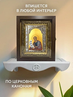 Икона Гедеон Пророк в ризе и киоте под дерево, 33х27 см