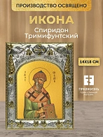 Икона Спиридон Тримифунтский в ризе, 18х14 см