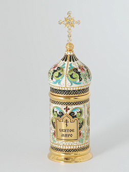 Сосуд для миро филигрань, эмаль / золочение