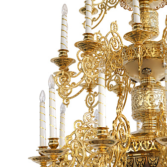 Паникадило 3 яруса 30 свечей алюминий золочение