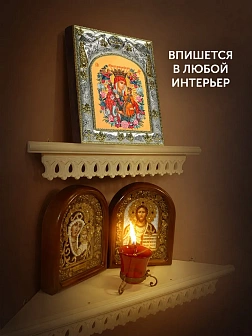 Икона Неувядаемый Цвет Божия Матерь в ризе, 18х14 см