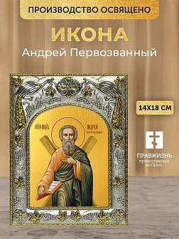 Икона Андрей Первозванный в ризе, 18х14 см