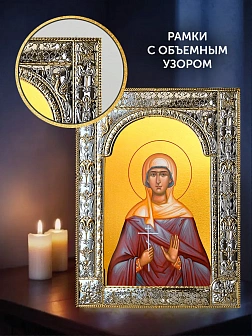 Икона Галина Коринфская в ризе и деревянном киоте, 33х27 см