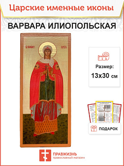 Икона Варвара Илиопольская 13х30 (041)