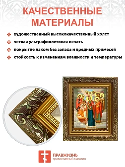 Икона Божьей Матери Целительница, широкая рамка 19,5х22,5х2 см 147