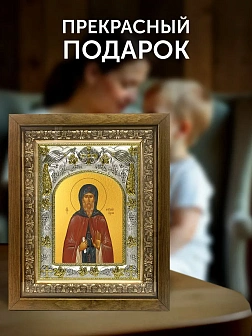 Икона Моисей Угрин в ризе и деревянном киоте, 26х22 см