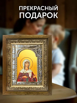 Икона Анна Готфская в ризе и деревянном киоте, 33х27 см