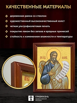 Икона Адам праотец, деревянная рамка со стеклом 15х18х2 см 197